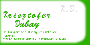 krisztofer dubay business card